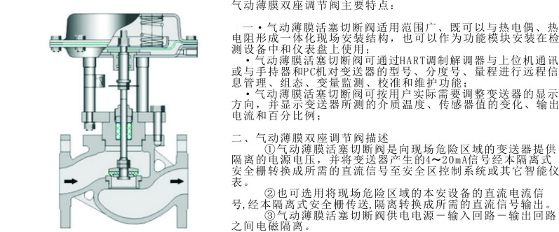 Main features of cut-off diaphragm valve
